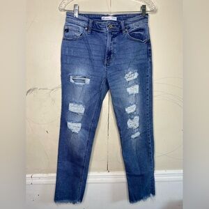 KanCan womens Relaxed Fit Distressed Jeans - Blue